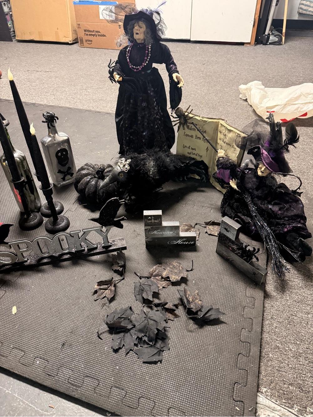 Black Halloween Witch & Decor Set - Decorative Halloween Accents
